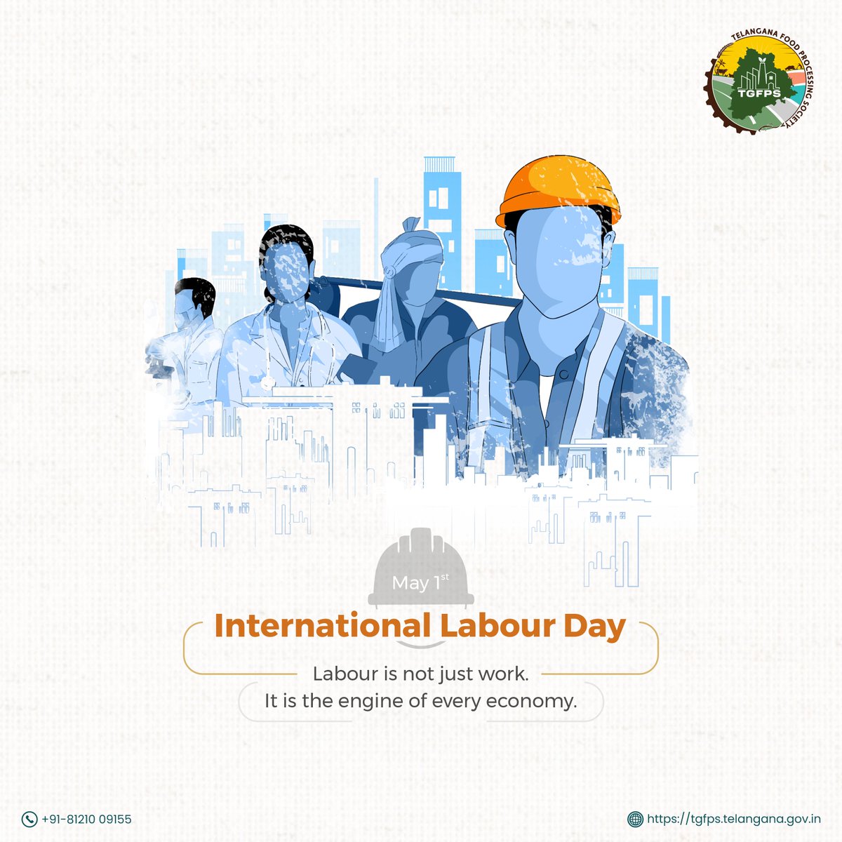 From fields to factories, from effort to impact, workers drives every milestone! 
Happy #InternationalLaboursDay 

#FoodProcessing #TGFPS #DailyGrind #RealHeroes #HardWorkPays #Workforce #LabourDay #WorkersDay #DailyLabour #EconomicGrowth