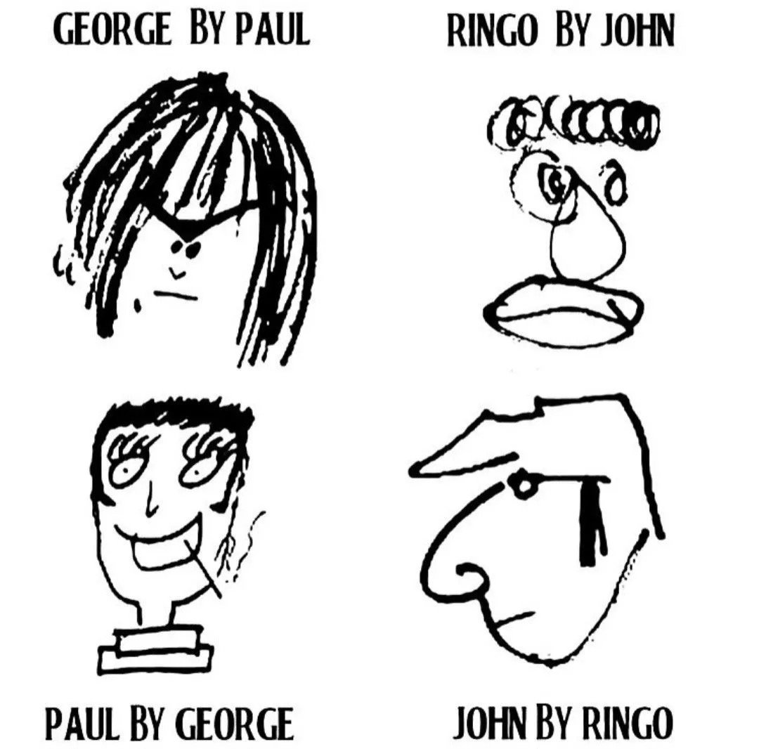 beatles caricatures drawn by the members themselves, circa 1964