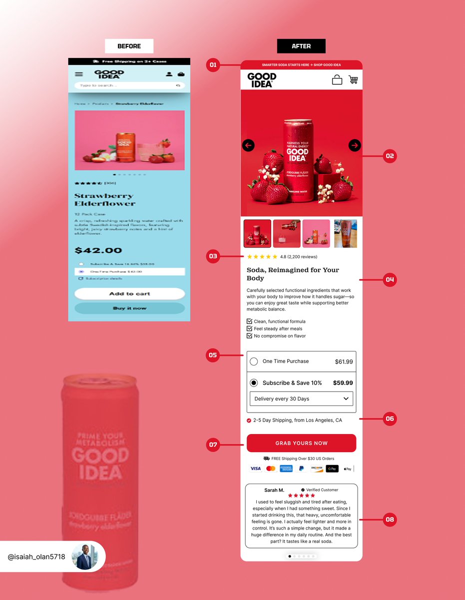 isaiah_olan5718's tweet image. Tired of feeling stuck?
That “before” doesn’t have to stay your story.
This could be your before → after.
Real change starts when you decide.

Let’s make it happen.
 DM me.
#CRO #Redesign #Ecommerce #ProductDesign #UXUI #Figma #DigitalMarketing