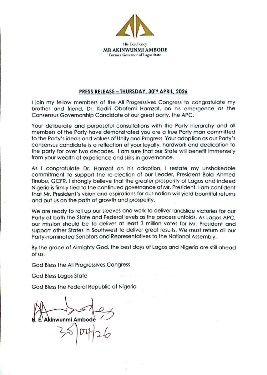 Akinwunmi Ambode tweet media
