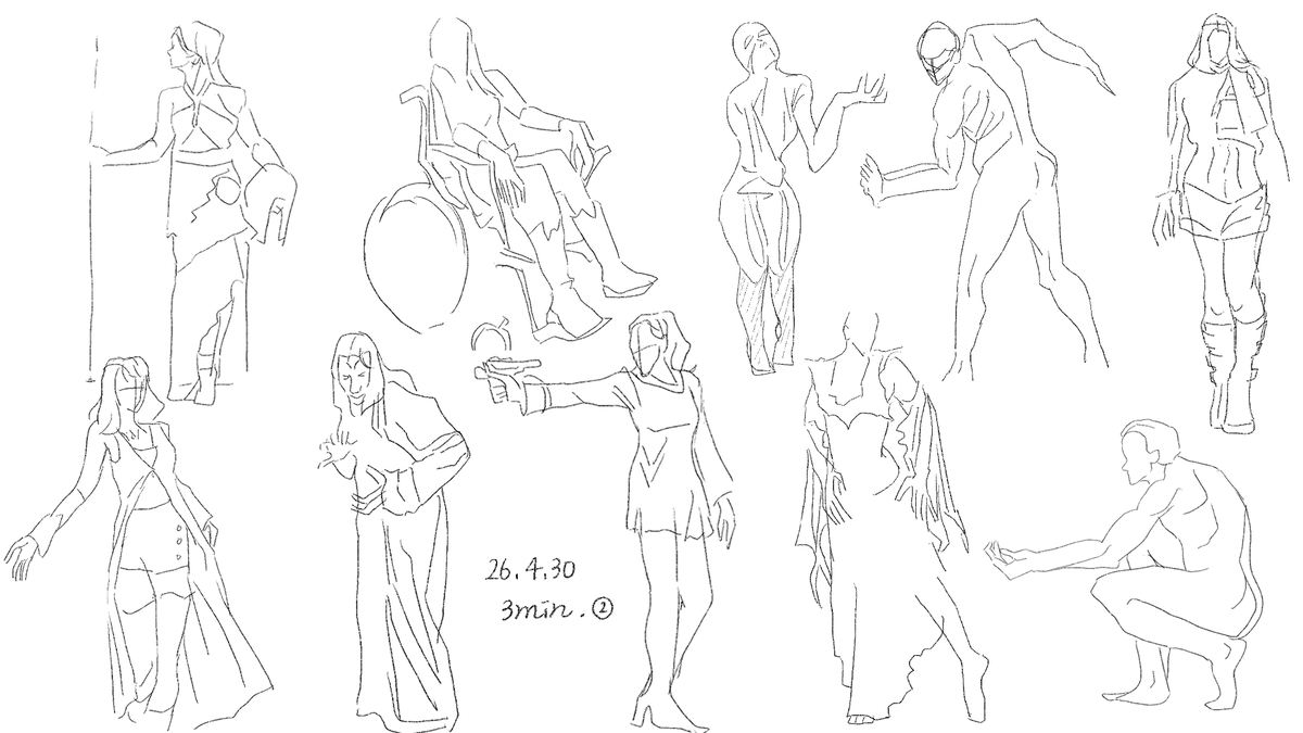 30yr1_'s tweet photo. #croquis　3min＆1min https://t.co/WXWKjZAqUK