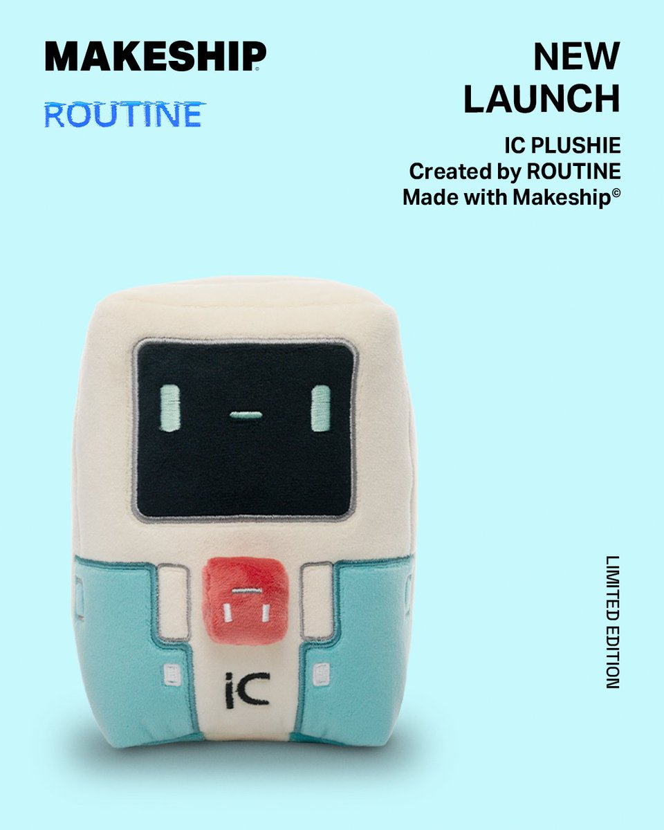 RawFury's tweet photo. The IC Plushie @Makeship campaign is officially LIVE! 🤖

Bring home your own IC companion, inspired by ROUTINE and ready to guide you on your next trip to the lunar base. 🌕

Grab your IC plushie here before the campaign ends: https://t.co/MQ0NMsatZm https://t.co/YQ36gh7tQf
