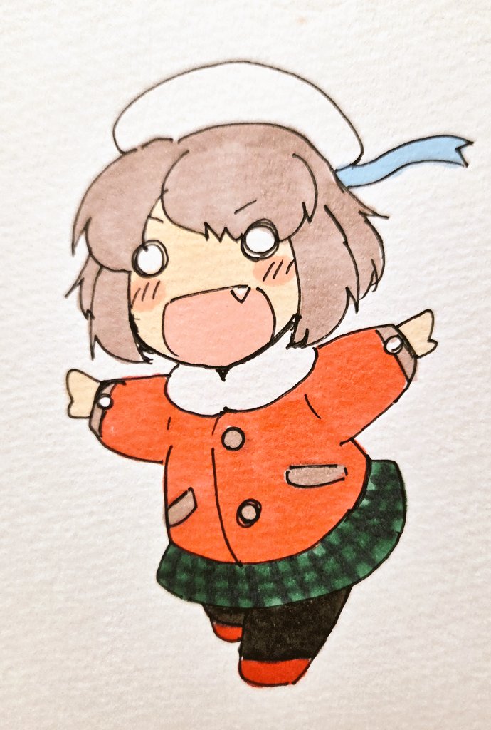 #今月描いた絵を晒そう
うちのオリキャラというかツッコミ役の『ミトさん』と、版権ものだと『すーぱーぽちゃ子』ちゃん描いてた 