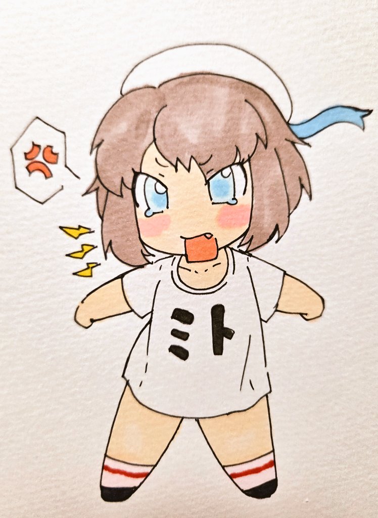 #今月描いた絵を晒そう
うちのオリキャラというかツッコミ役の『ミトさん』と、版権ものだと『すーぱーぽちゃ子』ちゃん描いてた 