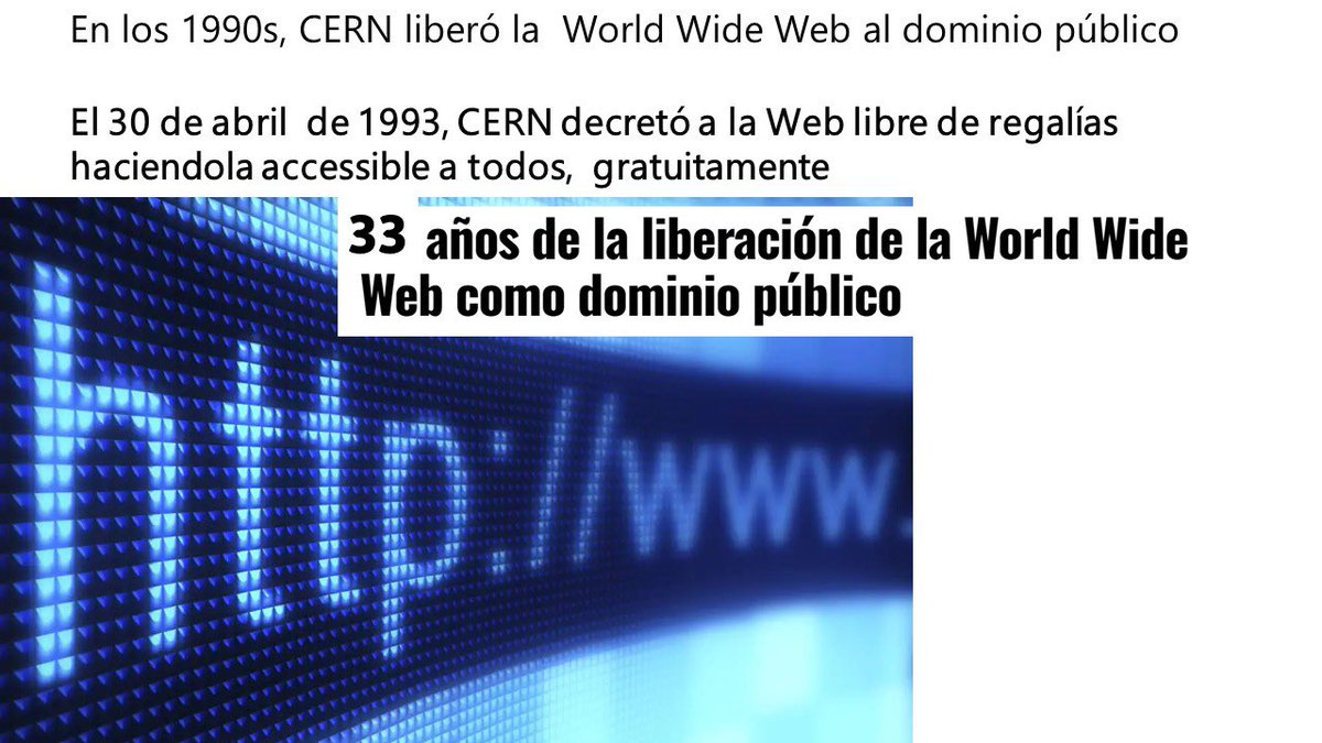 GHCtuit's tweet image. Un día como hoy !

Tenemos www gratuita porque 
CERN defendió su carácter público 

#CERN #Ciencia #Fisica #Web