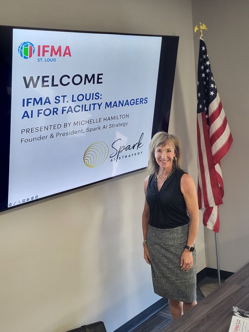 IFMASTL's tweet photo. #ThrowbackThursday to when IFMA St. Louis got practical about AI 🤖💡

This wasn’t hype for hype’s sake. It was a real conversation about how facility managers could actually use AI on the job. Shoutout to Michelle Hamilton and Spark AI Strategy for the insights.

#IFMAStLouis https://t.co/zQJKKR5mPC