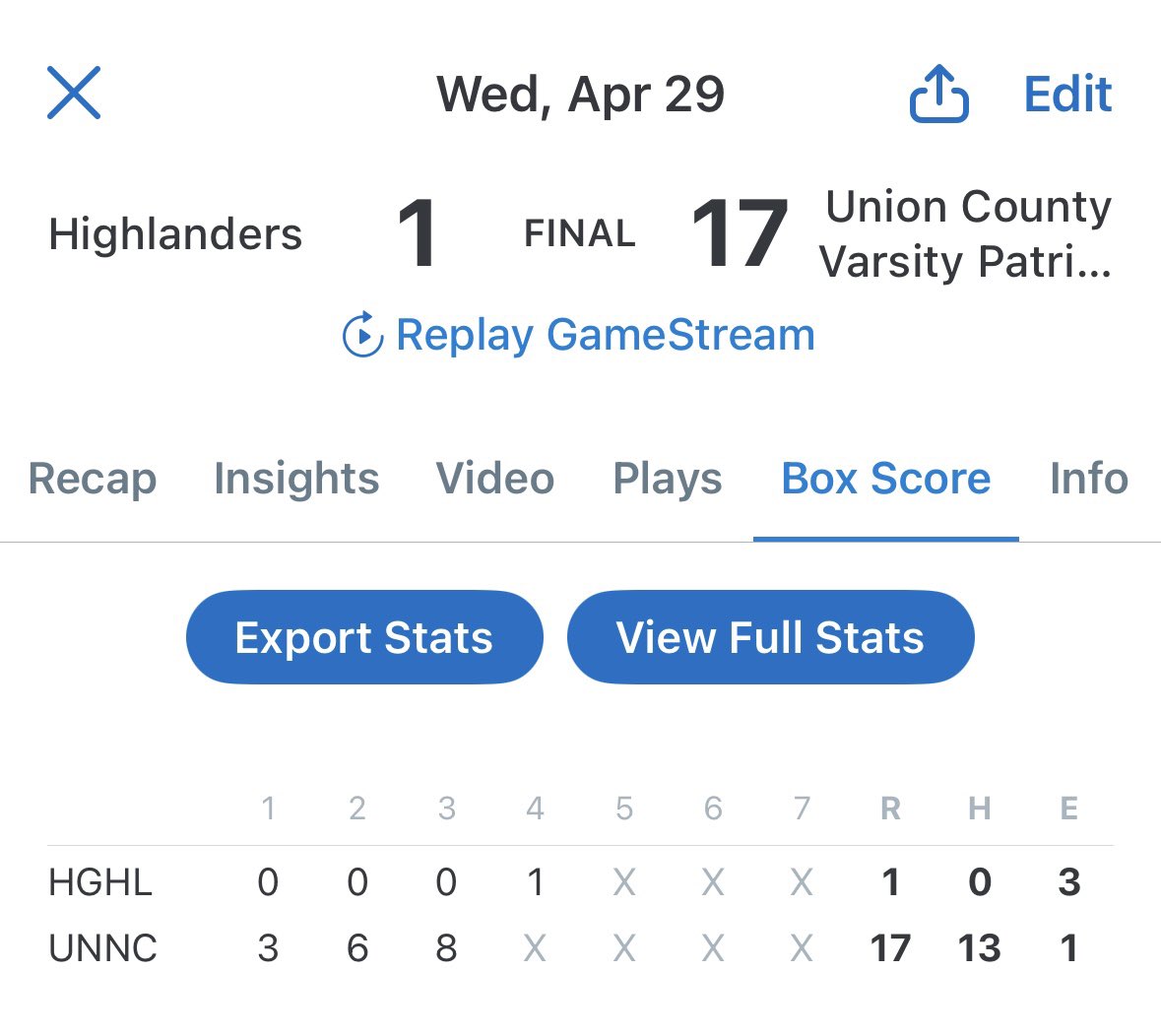 Union County Patriots Baseball tweet media