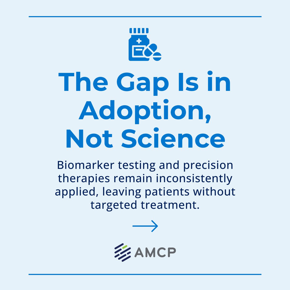 amcporg's tweet image. AMCP is engaging payers and providers to align coverage and reduce gaps in precision medicine adoption.

Learn more at hubs.li/Q04dNMXJ0
#PrecisionMedicine #WeAreMCPs