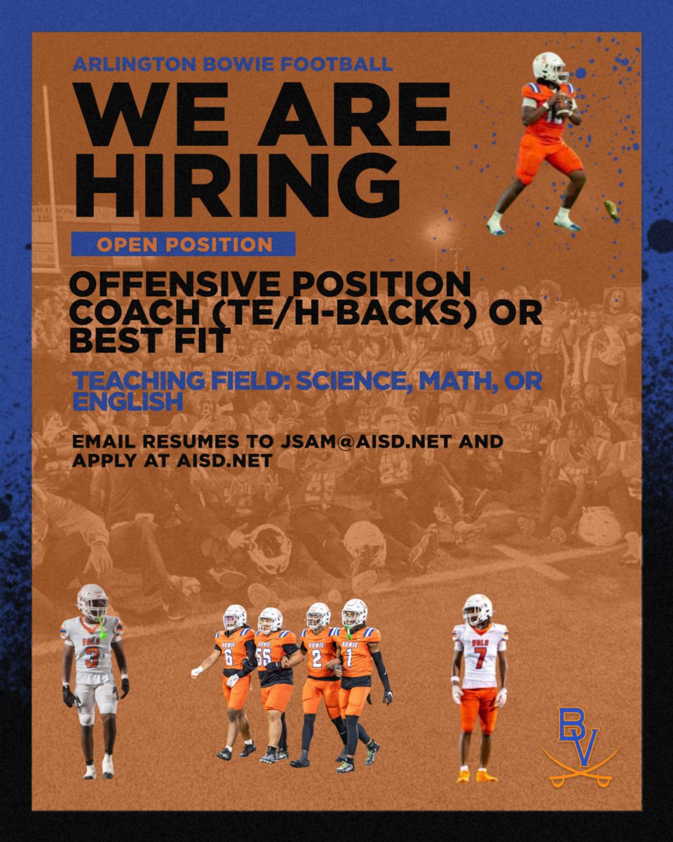 bowievolfb's tweet image. Looking for a kid magnet that wants to join a culture of growth, energy and passionate individuals of coaches and kids #BBAW