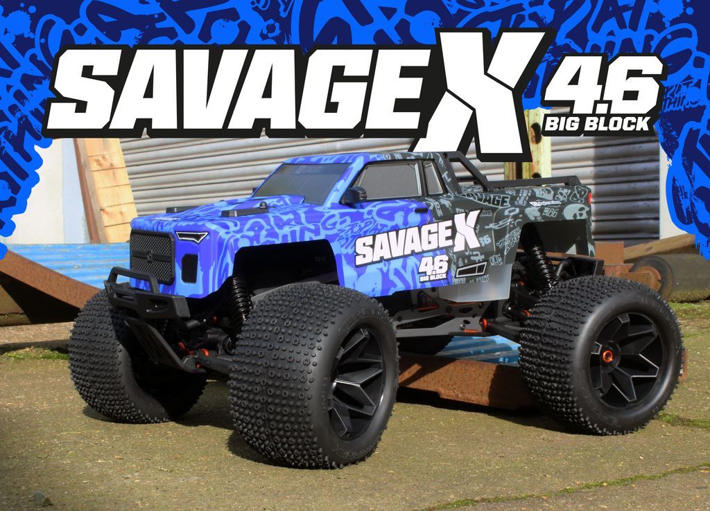 OfficialHPI's tweet photo. Over the years the power and strength have increased from the original Savage 21 back in 2002... and we continue to bash harder and jump higher with the Savage X 4.6 GT-6 Blue Edition 💙

Find out more here - https://t.co/iP8YvPtT8i

#rc #rccars #rcracing #rcnitro #savage https://t.co/Z1dxaWKm5s
