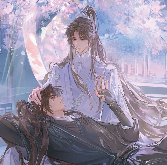 haitangandrain's tweet photo. Mo Ran escribió un poema/canción para Chu Wanning en el más reciente artículo del tabloide Jianghu cuando Xiao Haitang estuvo entrevistandolo. 

«Mis ojos se quedaron ciegos a causa de shizun~
Mis manos también están pegadas a shizun~
Empleo mi mente sólo en shizun~
El dolor de cuello es a causa de shizun~
Obsesionado por llegar a casa enseguida~
Por el invencible y lindo Chu Wanning~
¿Quién creó a Chu Wanning?~
Lo que quiero hacer cada día es estar junto a Wanning~»

La traducción puede no ser 100% correcta. Lo de dolor de cuello parece hacer referencia a cuando alguien está agachado viendo hacia abajo (como viendo el celular) puede aplicar a qué Mo Ran debe bajar la mirada para ver a Chu Wanning... O porque Chu Wanning le da unos buenos sentones, ajuaaaa. 🤠