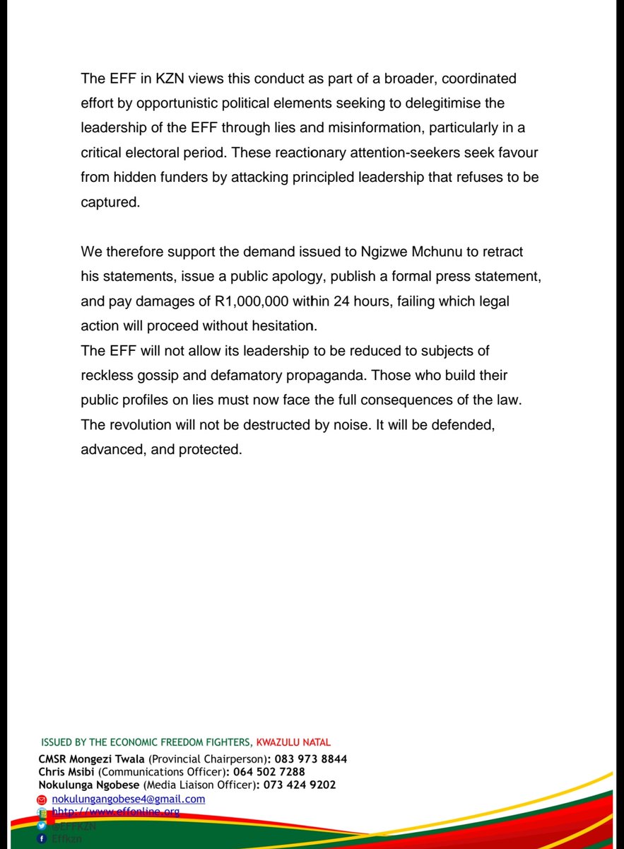 EFF KZN tweet media