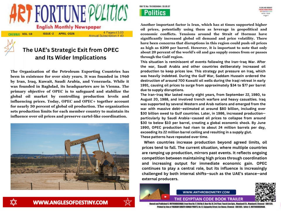 Anthrobiometry's tweet photo. Art Fortune Politics April 2026 issue #UAE #OPEC #OPECExit #nucleartalks https://t.co/79xcVPRzGL