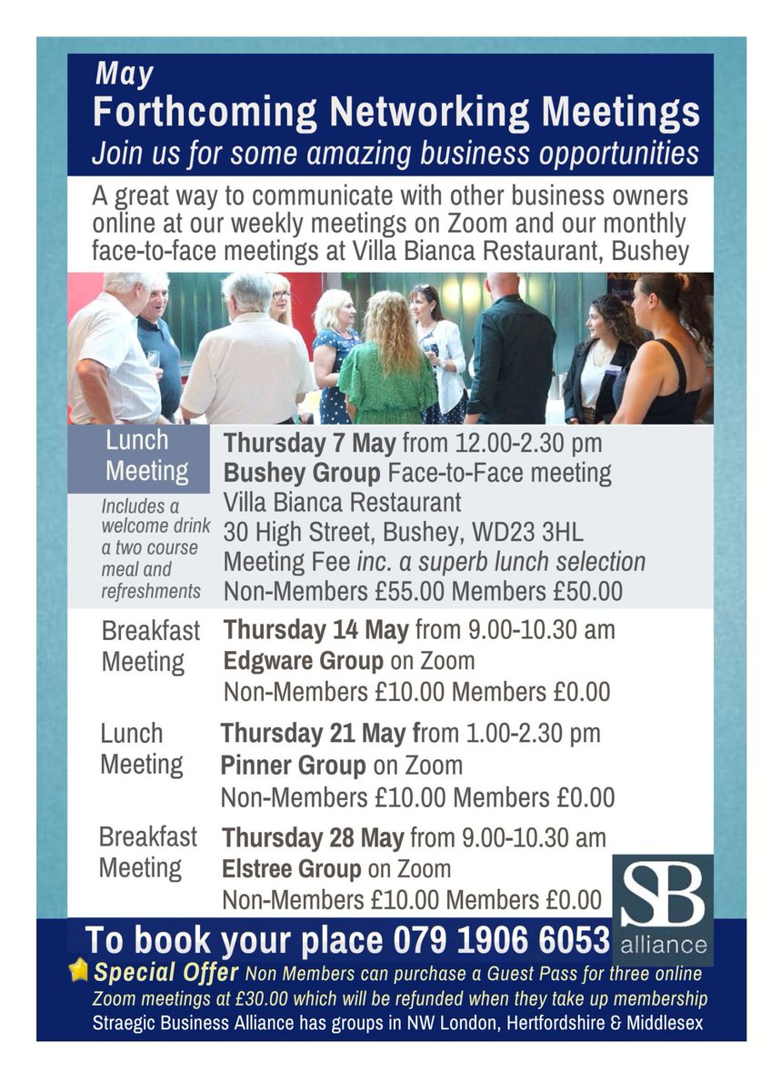 SB_Alliance_UK's tweet image. Do you run a #smallbusiness that operates in #Barnet #Borehamwood #Edgware #Finchley #Harrow #London &amp;amp; #Watford areas and want to gain more #contacts #customers &amp;amp; #Business? Then consider attending our weekly #Thursday #networking #events See our website sballiance.co.uk