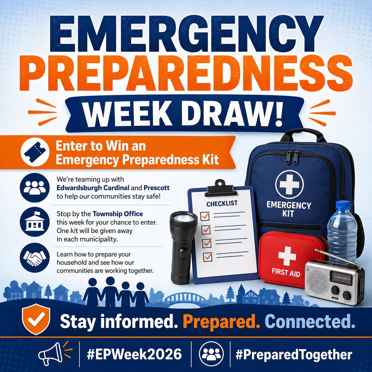 AugustaFire's tweet photo. If you haven't entered the Emergency Preparedness Week Draw you have until noon!
Stop by the Township Office in Maynard for your chance to enter to win an Emergency Preparedness Kit! One kit will be given away in each municipality.

#EPWeek2026 #PreparedTogether https://t.co/pOZt2E5LZB