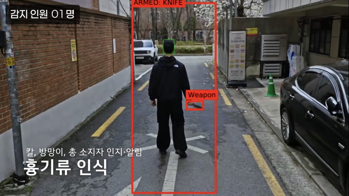 지붕에 드론 스테이션이 있고 거리에 있는 다수의 사람을 한번에 감지하는 데다가 심지어 흉기류 인식까지 하다니 이건 이동식 시민 감시 시스템과 다름없잖아;;;
