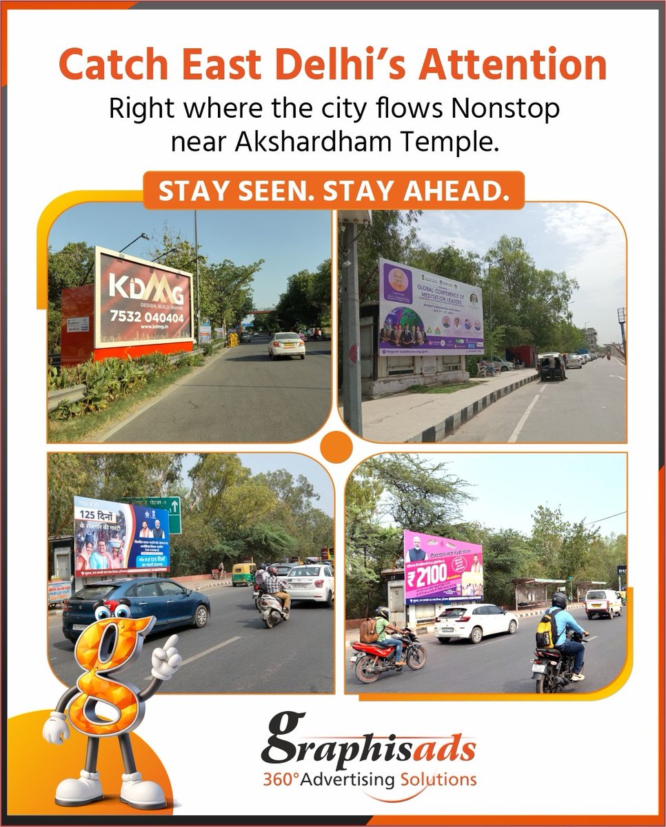 graphisads's tweet image. Catch nonstop attention near Akshardham Temple in East Delhi with high-impact outdoor by Graphisads.

 #Akshardham #OutdoorAdvertising #BrandVisibility #AdvertisingIndia