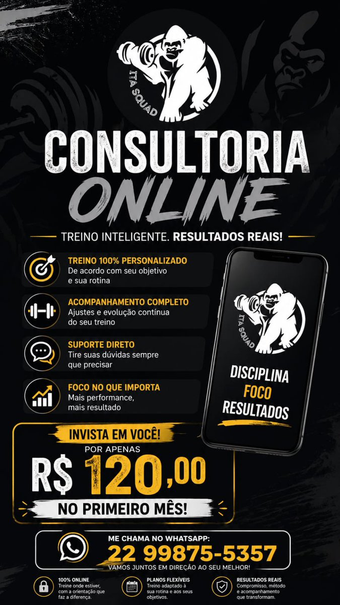 meu marido é personal, se vocês quiser a consultoria dele:

o cara é bom!!! 

instagram.com/ita.squad_?igs…