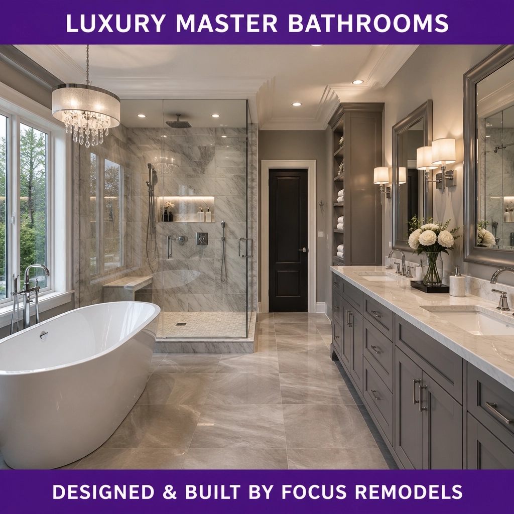 NewHomesJared's tweet image. Ready for a spa day every single morning? We’re thrilled to help you design and build the luxury master bathroom you’ve been dreaming of! From sleek gray finishes to incredible features, Focus Remodels makes it happen. Save this and comment REMODEL to start! #Lakeland