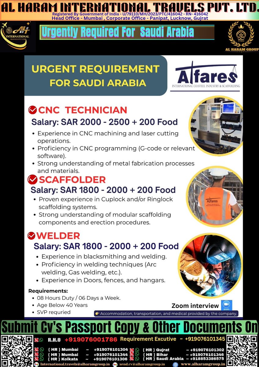 Assalamu alaykum wa rahmatullahi wa barakatuhu
Contact us for Work,Visit, Study Visa,For All Countries Umrah Package Citizenship,Immigration 
✅#Veryfy_work
➡️Send your documents in single pdf ➡️send.cv@alharamgroup.in
➡️Follow for new updates➡️whatsapp.com/channel/0029Vb