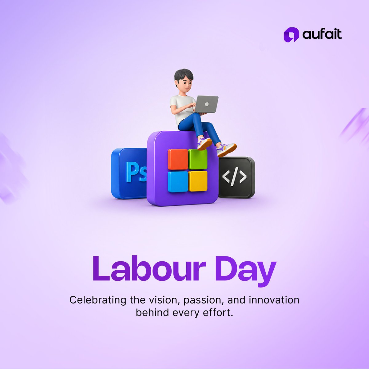 AufaitTech's tweet image. Celebrating the vision, passion, and innovation that fuel every effort at Aufait. Happy Labour Day to all who make things happen. 💻✨ 

#LabourDay #Innovation #Passion #TechCommunity #EffortMatters #HardWork #AufaitTechnologies #Teamwork #TechLife
