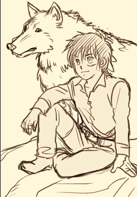 #今月描いた絵を晒そう
2026年4月期

漫画でオオカミを登場させるので描く練習ラフを幾つか描いてました🐺まだ同じような表情しか描けてないなぁ✍️ 