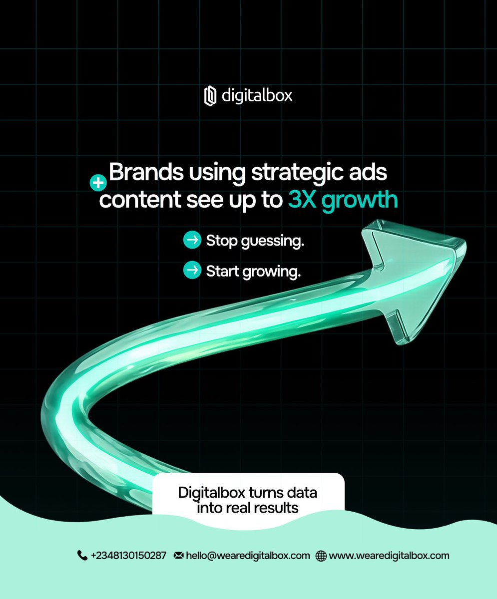wearedigitalbox's tweet image. Brands running smart ads + intentional content don’t just grow… they multiply 

Up to 3X growth isn’t luck, it’s strategy.
At DigitalBox, we turn your data into real, measurable results. 

#digitalmarketing #growthstrategy #paidads #contentmarketing #resultsdriven