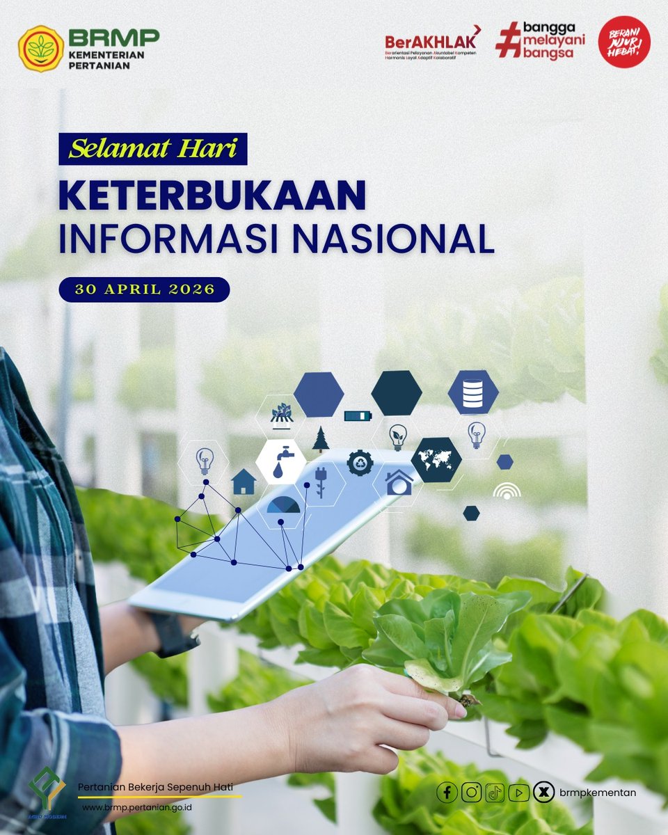 brmpkementan's tweet image. Bertani bukan cuma soal cangkul dan tanah, tetapi juga soal data yang sah! 📊🌱
Dengan informasi yang terbuka, petani tidak lagi menebak-nebak jadwal tanam atau harga pasar. Selamat Hari Keterbukaan Informasi Publik!
Mari kawal keterbukaan demi panen yang melimpah.

#BRMPKementan
