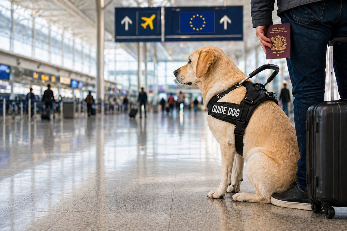 EuroGuideDogFed's tweet photo. Travelling to Europe with a guide dog is still too complicated 🇪🇺🐕‍🦺

New rules = more permits, more admin, more barriers.

👉 Read why it still doesn’t work:
https://t.co/S6E5HXW2Kb https://t.co/D1dg6yiPuH