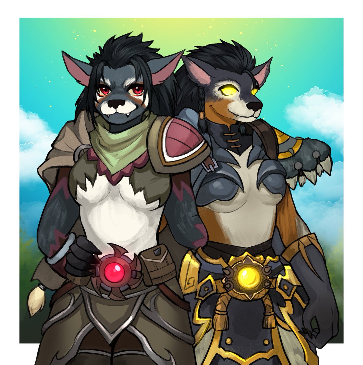 DragonmawOrc's tweet image. Emmer and Netalia.

My Worgen rogue and druid.

Art by @Nekuromii

#warcraftart #worldofwarcraft #worgen