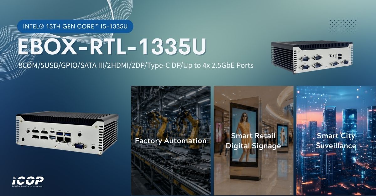 ICOPTECH_EU's tweet photo. 🚀 10 Cores am Edge.

Der #EBOX-RTL-1335U bietet starke Performance im lüfterlosen Design.

✔ DDR5 bis 64GB
✔ Quad 4K / 8K
✔ Bis zu 8 COM &amp; 2.5GbE
✔ -20~50°C, 12–36V
Für Industrie, Edge AI &amp; Automation.

🔗https://t.co/IAL4iCuzUR https://t.co/yGiCMfQOrJ
