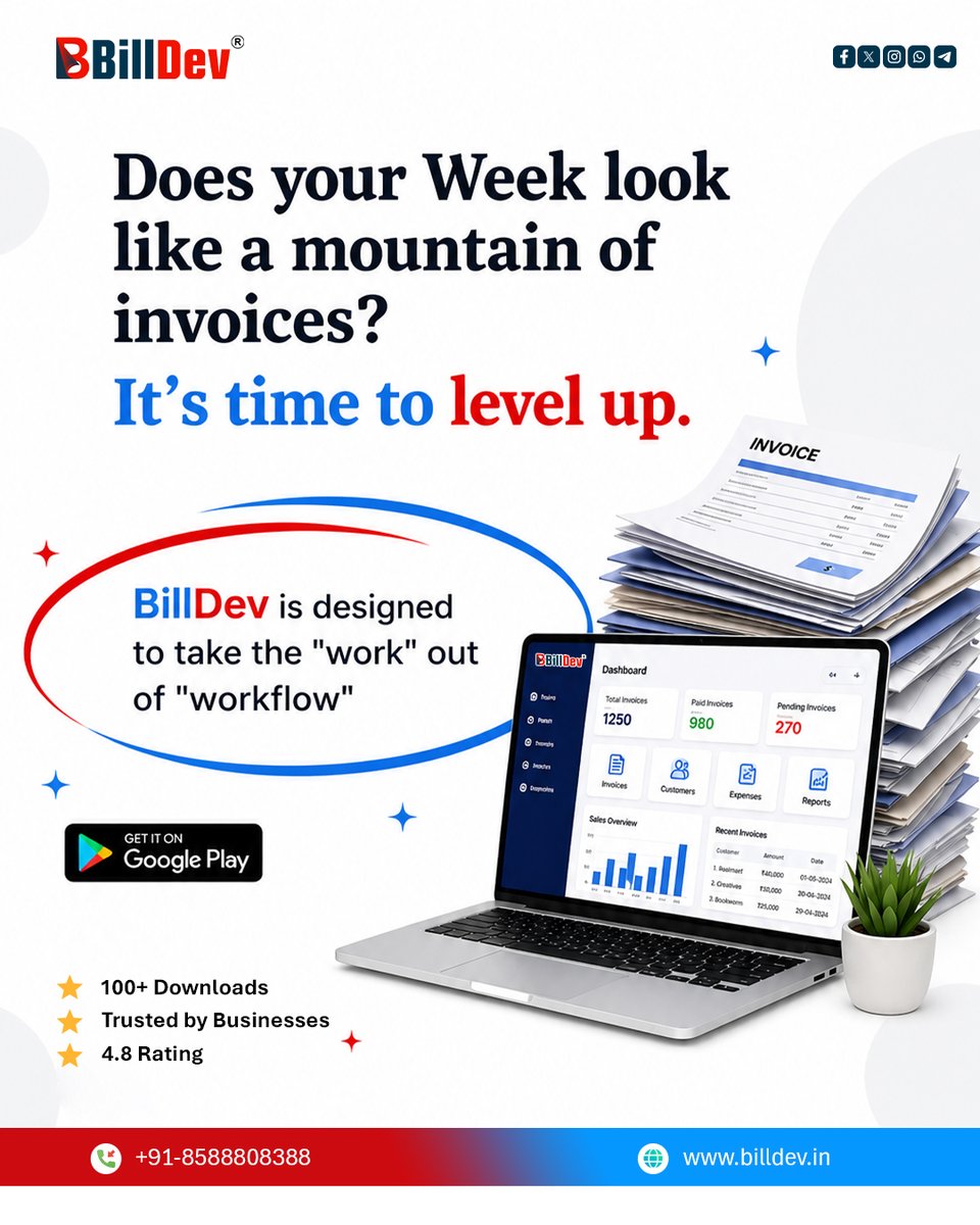 billdevindia's tweet image. Drowning in invoices every week? 📄📊
It’s time to simplify your workflow and focus on what really matters—your business growth.

📞 +91-8588808388
🌐 billdev.in

#BillDev #BillingSoftware #InvoiceManagement #SmartBusiness #DigitalIndia #BusinessGrowth