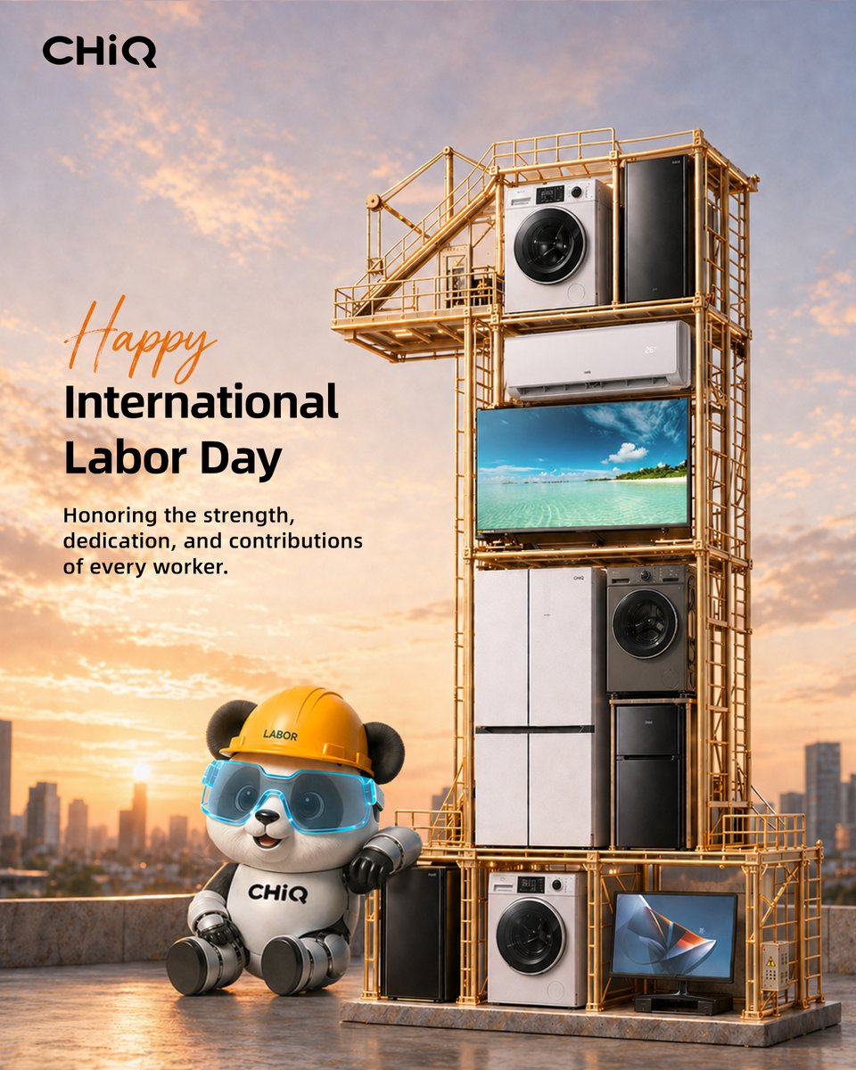 GlobalCHiQ's tweet image. Happy International Labor Day 💛
Today, we celebrate the dedication, resilience, and passion behind every kind of work. 
To everyone who keeps things moving forward — thank you for all that you do.

#CHiQ #SmartWithStyle #BringItHome #InternationalLaborDay