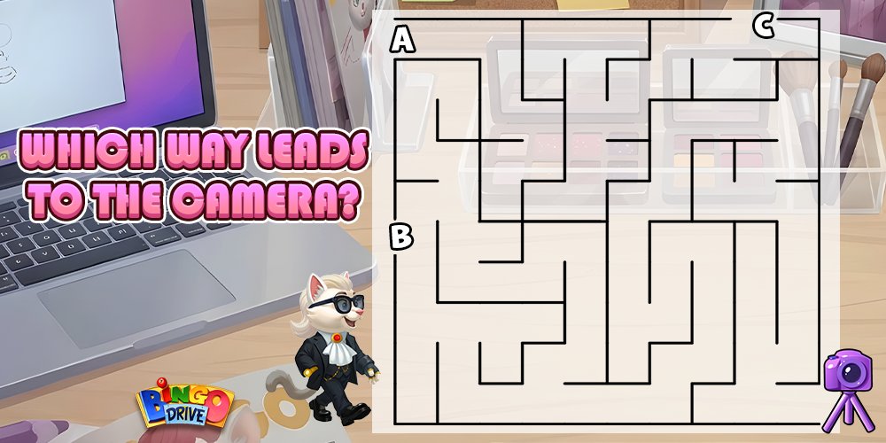 📸 Daubers! Which way leads to the camera? 📸

This maze is full of tricky turns, but only one entrance reaches the photo finish!

Comment your answer below — A, B, or C! 👇

🎁: join.bingodrive.com/BXwM/gift?pk=s…

Retweet the fun! ✨
