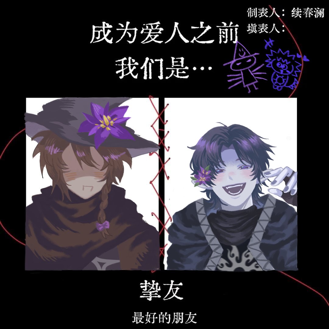 idiotroadfool's tweet photo. "Before we become lovers,we were.......best friends"i was first time with my buddy combined painting to draw this! (the left side it's him and the right side it's me 👋!!)#azuretime https://t.co/I1ynz32Dsb