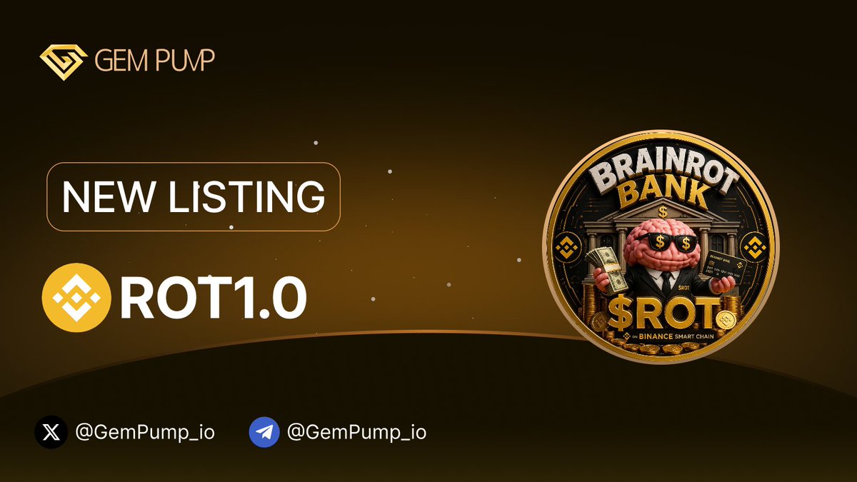 Gempump_io's tweet image. 👏 #ROT1.0 listed on GemPump.io 

📄 CA: 0x683944a0191aa4a209577736252a49dcdb7a4444

 🌐 TG：t.me/BrainrotBank20…

 ✖️ X：x.com/CryptoPump21

💎 GemPump：gempump.io/token/brainrot…

#NewListing #GemPump #100xGem