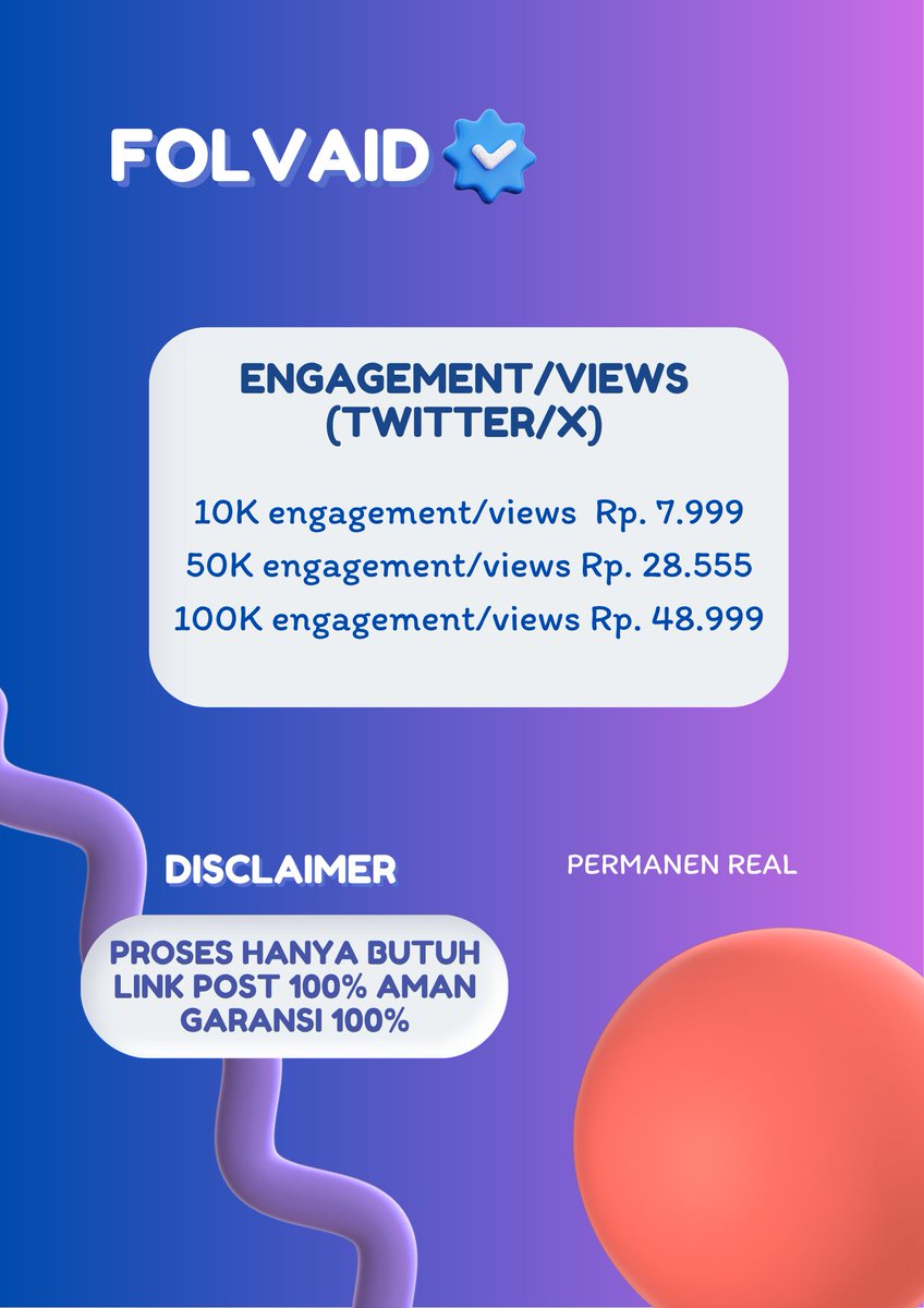 JASA ENGAGEMENT X , FOLLOWERS SOSMED🇮🇩 tweet media