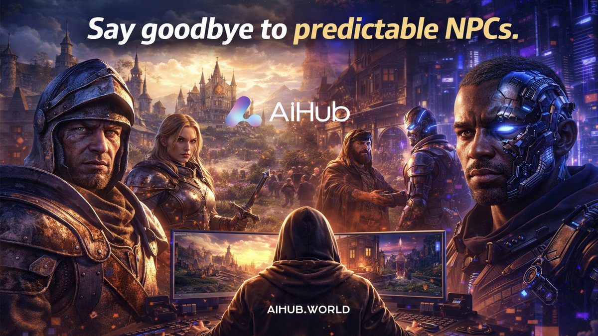 AIHubWorld's tweet photo. 😎 Say goodbye to predictable NPCs.

🤖 #AIHub’s sophisticated algorithms imbue characters with lifelike qualities, making every interaction feel organic.

🧠✨ Experience a world where the people you meet actually think.

$AIH https://t.co/S2AOk0mTPQ