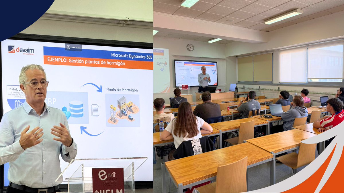 DevaimC's tweet photo. 🤩Esta semana hemos tenido la oportunidad de compartir una clase magistral con estudiantes del Grado de Ingeniería Informática en el Campus de Albacete, donde hablamos de algo que muchas veces no se ve en el aula: cómo se trabaja realmente con un ERP en una empresa.

#UCLM #ERP https://t.co/a7jpySgGuN