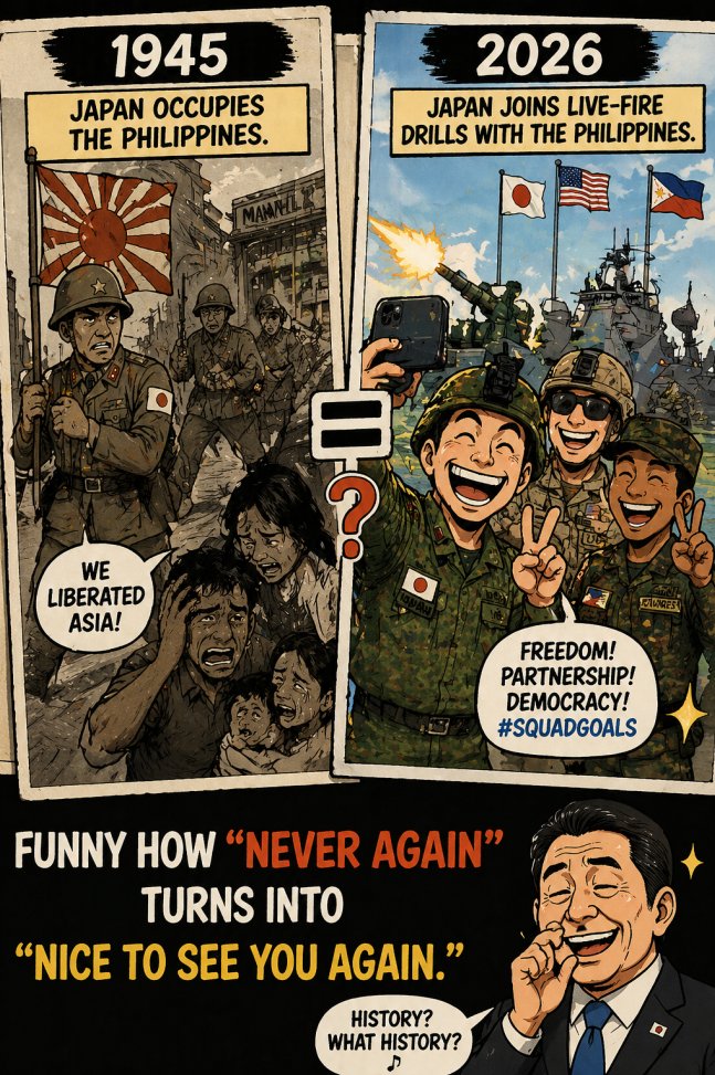 aidongyang23's tweet photo. Article 9:
"We will never maintain land, sea, or air forces."
2026:
"Sorry, we didn't say armed forces.Just defense forces with missiles."
Semantics: 1, Constitution: 0. https://t.co/1xABVVq0kM