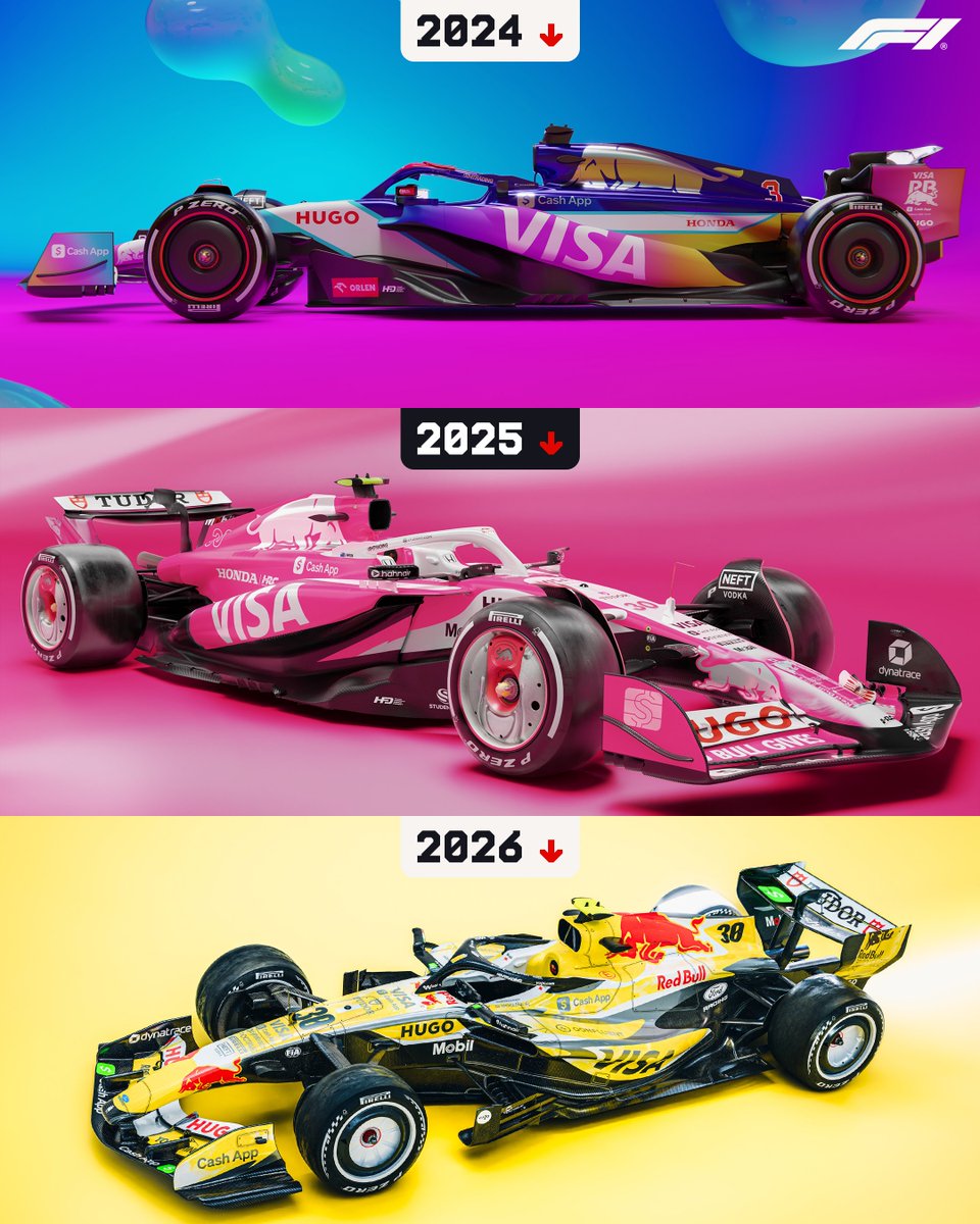 F1's tweet photo. @visacashapprb know how to pull off multicolour liveries 🌈🤩 

#F1 #MiamiGP https://t.co/AqHx5aLlJb