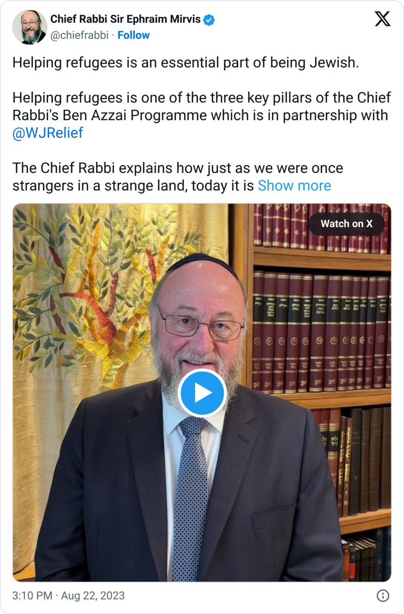 <a href="/chiefrabbi/">Chief Rabbi Sir Ephraim Mirvis</a> Rabbi, I don't know a single Brit who supports attacks on Jews. But I know a lot of Brits who want an apology from you for this.

Solidarity is a two way street.