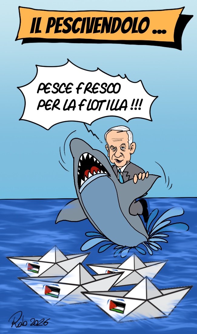 rattigandrawing's tweet image. Il pescivendolo... #satira #vignetta #globalsumudflotilla