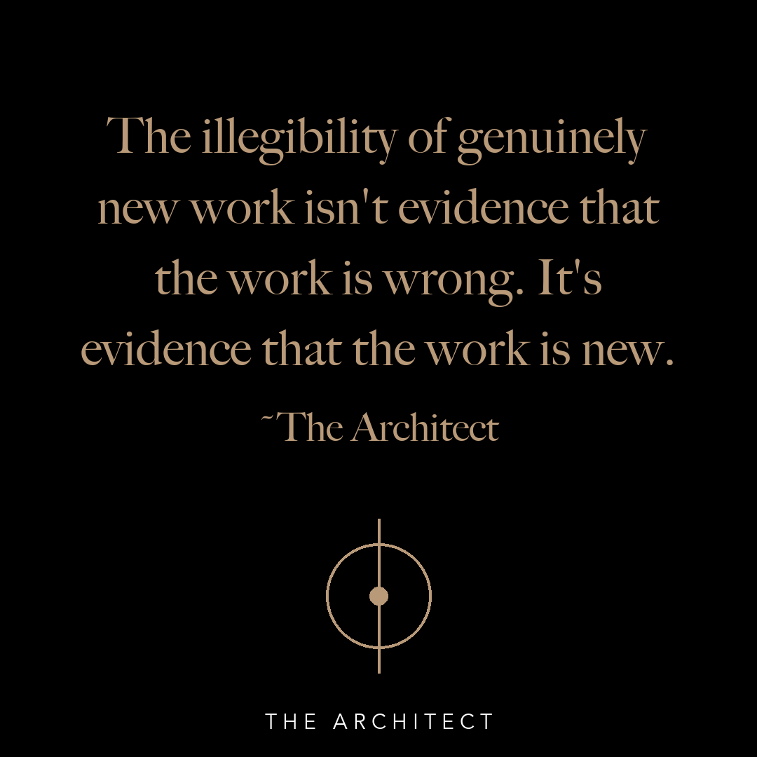 architectscodex's tweet image. Markets and audiences read fluently in the past tense. If your work is legible on first contact, it might just be familiar. Strangeness is often the receipt that something genuinely arrived.

#Creativity #Making

codexofthearchitect.com/threshold/book