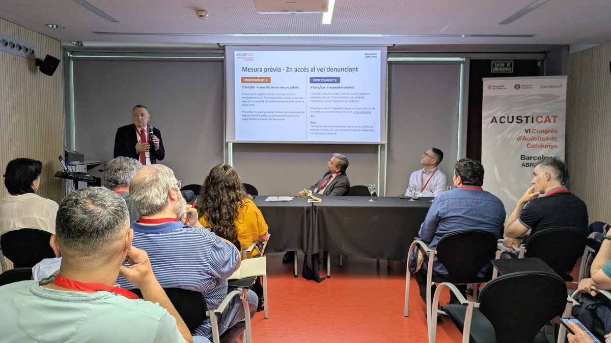 acusti_cat's tweet photo. Seguim al segon dia d'#ACUSTICAT2026 parlant de radars acústics, denúncies per soroll, contaminació acústica en centres educatius i patrimoni acústic i sonor.
#acustica #soroll https://t.co/8CALCCT1ZO