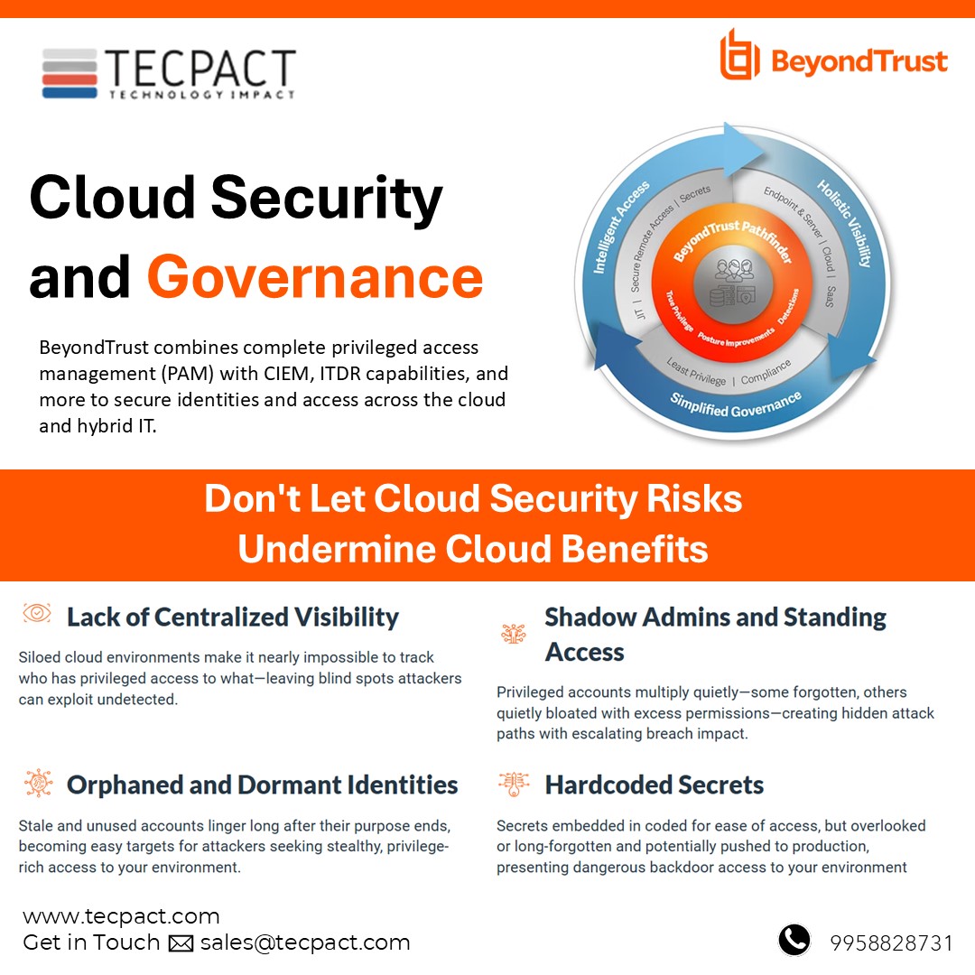 Tecpact's tweet photo. #BeyondTrust
▶️ Cloud Security and Governance
BeyondTrust combines complete privileged access management (PAM) with CIEM, ITDR capabilities, and more to secure identities and access across the cloud and hybrid IT.
#Tecpact #TecpactTechnologyImpact #ITtechnology #ITSecurity https://t.co/evoIWDeidY