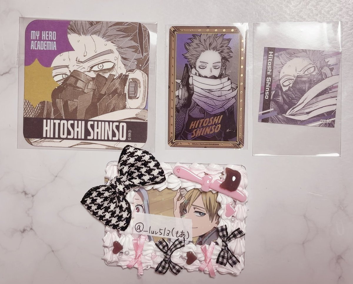 _luv513's tweet photo. ꒰ 僕のヒーローアカデミア ヒロアカ 原画展 アートコースター 箔押しクリアカード スクエアステッカー 交換 ꒱
🎀 譲 心操人使 各1点
🎀 求 同種物間寧人

郵送での交換希望
検索からもお気軽にお声かけください✧︎ https://t.co/SHQNxPYbpg