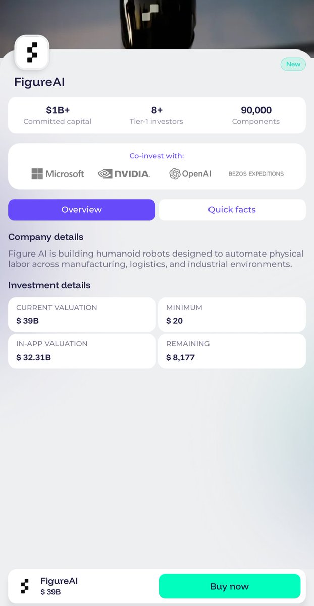 AmeerAbdulaleem's tweet photo. Hop onto @wlthxyz App today and get some slice of figure AI with a minimum of $20 with a 1:1 Equity backed.

Invest in your future and stay grounded💯. https://t.co/ZSsHFGylED