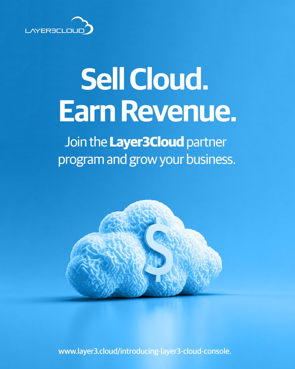 Layer3cloudN's tweet photo. Sell cloud. Earn revenue. Get started here:  https://t.co/g4HWzk0SUI

#Layer3Cloud https://t.co/33MupdEsYd