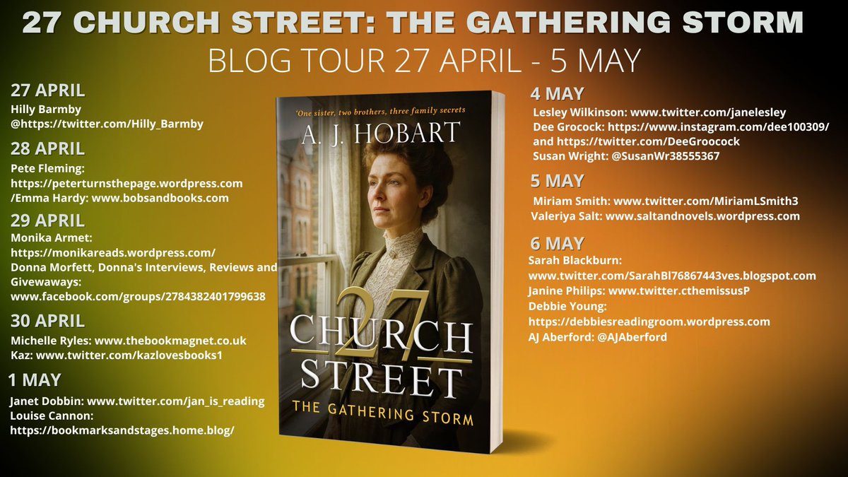 thebookmagnet's tweet image. I’m delighted to share my review today of 27 Church Street: The Gathering Storm by @adrian_hobart for my stop on the @HobeckBooks #BlogTour 📖 

Visit my blog to read my review of this outstanding debut novel:
thebookmagnet.co.uk/2026/04/blog-t…